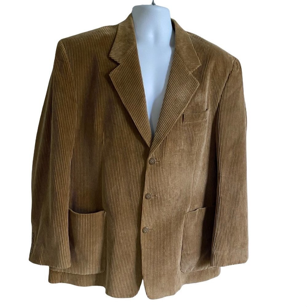 Barrington Brown Cotton Corduroy 3 Button Sport Coat Jacket 44L